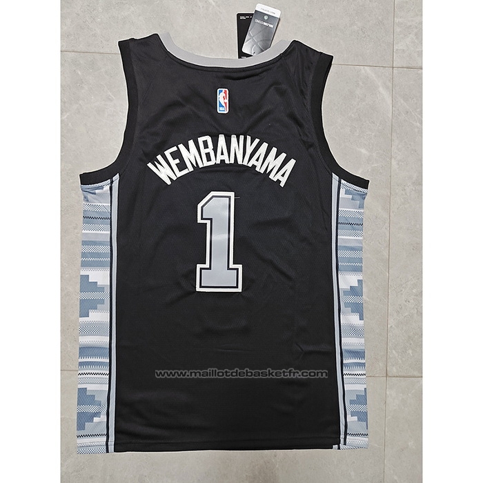 Maillot San Antonio Spurs Victor Wembanyama #1 Statement 2022-23 Noir
